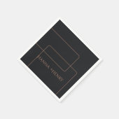 Schwarze Rose Gold Moderne Serviette (Ecke)