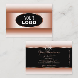 Schwarze Rose Gold Oval Frame Logo Rose Golden Omb Visitenkarte