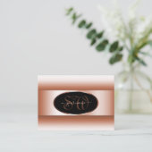 Schwarze Rose Gold Oval Rahmen Initialen Rose Grad Visitenkarte (Stehend Vorderseite)