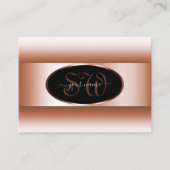 Schwarze Rose Gold Oval Rahmen Initialen Rose Grad Visitenkarte (Vorderseite)