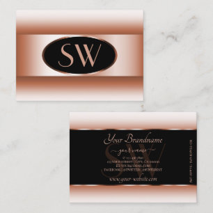 Schwarze Rose Gold Oval Rahmen Monogram Rose Gradi Visitenkarte