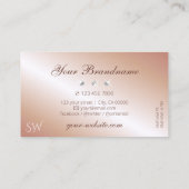 Schwarze Rose Gold Sparkling Diamonds Initialen Visitenkarte (Rückseite)