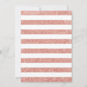 Schwarze Rose Gold Streifen Brautparty Einladung (Rückseite)