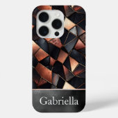 Schwarze Rose Gold Tiles Case-Mate iPhone Hülle (Rückseite)