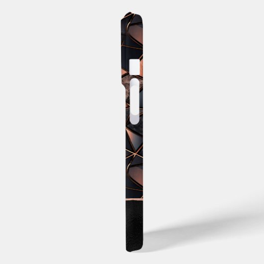 Schwarze Rose Gold Tiles Case-Mate iPhone Hülle (Rückseite / Links)