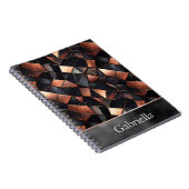 Schwarze Rose Gold Tiles Notizblock (Rechte Seite)