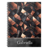 Schwarze Rose Gold Tiles Notizblock (Vorderseite)