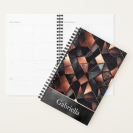 Schwarze Rose Gold Tiles Planer