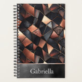 Schwarze Rose Gold Tiles Planer (Vorderseite)