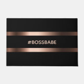 Schwarze Rose Goldbossbabe motivierend Fußmatte (Vorderseite)
