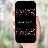 Schwarze Rose goldene Sterne Drehbuch danke Karte