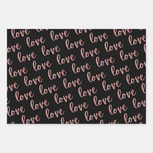 Schwarze Rose Goldreich glauben Liebe Geschenkpapier Set (Vorderseite 3)