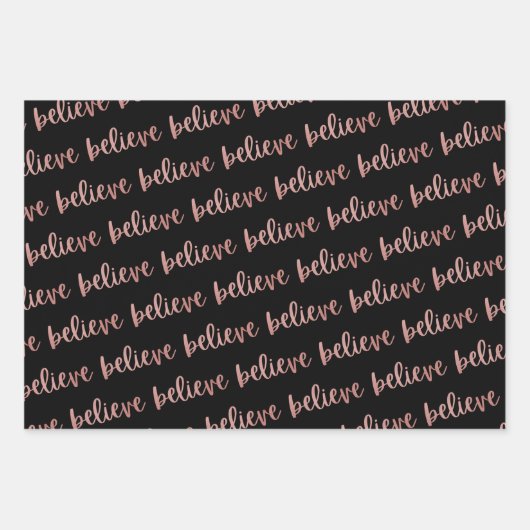 Schwarze Rose Goldreich glauben Liebe Geschenkpapier Set (Vorderseite 2)