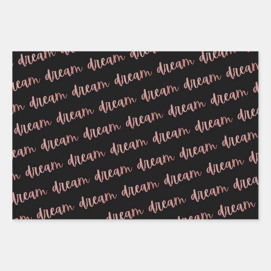 Schwarze Rose Goldreich glauben Liebe Geschenkpapier Set (Vorderseite)