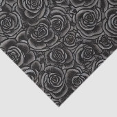 Schwarze Rose Gothic Dark Floral Pattern Whimsigot Seidenpapier (Ausschnitt)