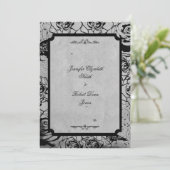 Schwarze Rose Gothic Frame Wedding Einladung (Stehend Vorderseite)