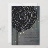 Schwarze Rose Gothic Moody Elegant Handfasting Einladung (Vorderseite)