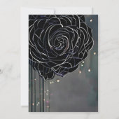 Schwarze Rose Gothic Moody Elegant Handfasting Einladung (Rückseite)