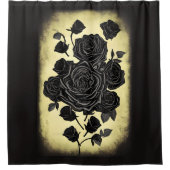 Schwarze Rose Gotik Duschvorhang (Vorderseite)