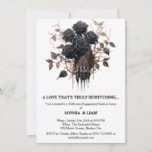Schwarze Rose Halloween-Engagement-Partei Einladung (Vorderseite)