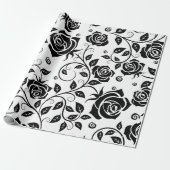 Schwarze Rose Halloween Geschenkpapier (Ungerollt)