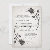 Schwarze Rose Halloween Gotische Hochzeit Einladung (Vorderseite)