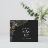 Schwarze Rose Hochzeitstag Party Einladung Postkarte (Stehend Vorderseite)