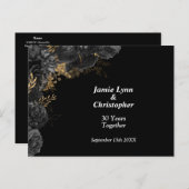 Schwarze Rose Hochzeitstag Party Einladung Postkarte (Vorne/Hinten)