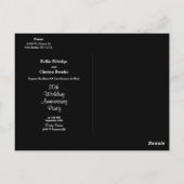 Schwarze Rose Hochzeitstag Party Einladung Postkarte (Rückseite)