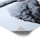 Schwarze Rose im Schnee - Moody Winter Bloral Art  Poster (Ecke)