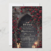 Schwarze Rose Kathedrale Gotische Masquerade Einladung (Vorderseite)