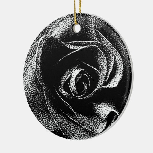 SCHWARZE ROSE KERAMIK ORNAMENT (Links)