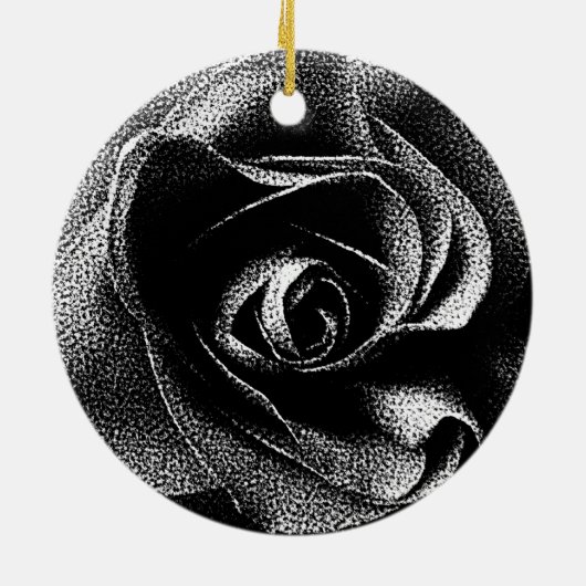 SCHWARZE ROSE KERAMIK ORNAMENT (Hinten)