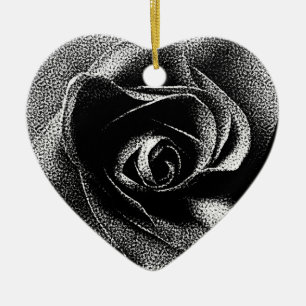 SCHWARZE ROSE KERAMIKORNAMENT