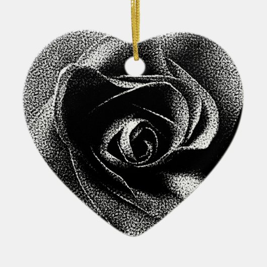 SCHWARZE ROSE KERAMIKORNAMENT (Vorne)