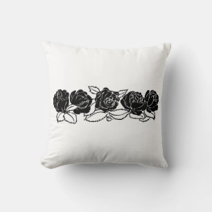 Schwarze Rose Kissen umkehrbar-anpassbar