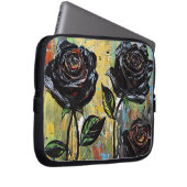 Schwarze Rose Laptopschutzhülle (Vorne Rechts)