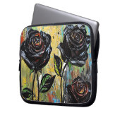 Schwarze Rose Laptopschutzhülle (Vorderseite Links)