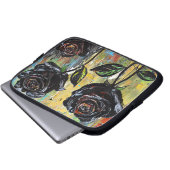 Schwarze Rose Laptopschutzhülle (Vorne Knopf)