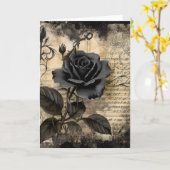 Schwarze Rose leer Karte (Gelbe Blume)
