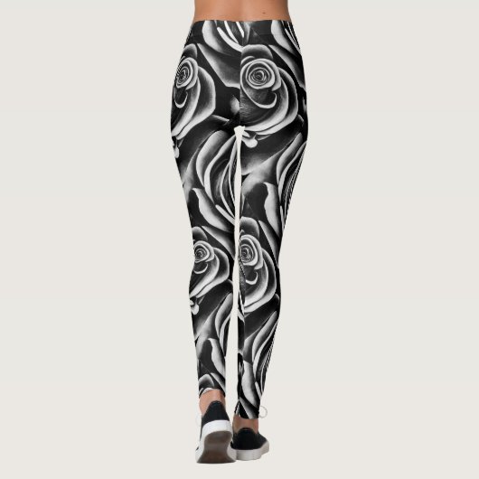 Schwarze Rose Leggings (Rückseite)