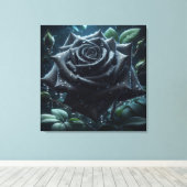 Schwarze Rose Leinwanddruck (Insitu (Holzboden))