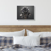 Schwarze Rose Leinwanddruck (Insitu (Schlafzimmer))