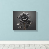 Schwarze Rose Leinwanddruck (Insitu (Holzboden))