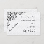 Schwarze Rose Liebe Hochzeitssache speichern das D Save The Date (Vorne/Hinten)