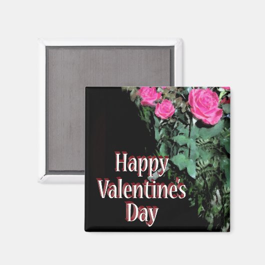 Schwarze Rose Magnet (Vorderseite/Rückseite)