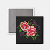 Schwarze Rose Magnet (Vorderseite/Rückseite)