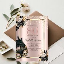 Schwarze Rose Masque Confetti Rose Gold 80.