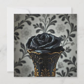 Schwarze Rose mit Akzenten aus Gold und Floral Karte (Vorderseite)