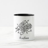 Schwarze Rose mit Name Tasse (Zentrum)